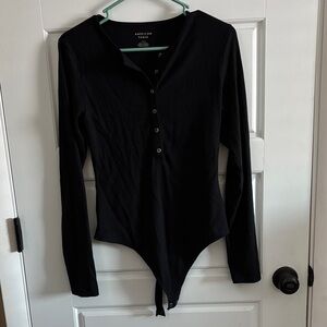 American Eagle Outfitters Black Long Sleeve Bodysuit